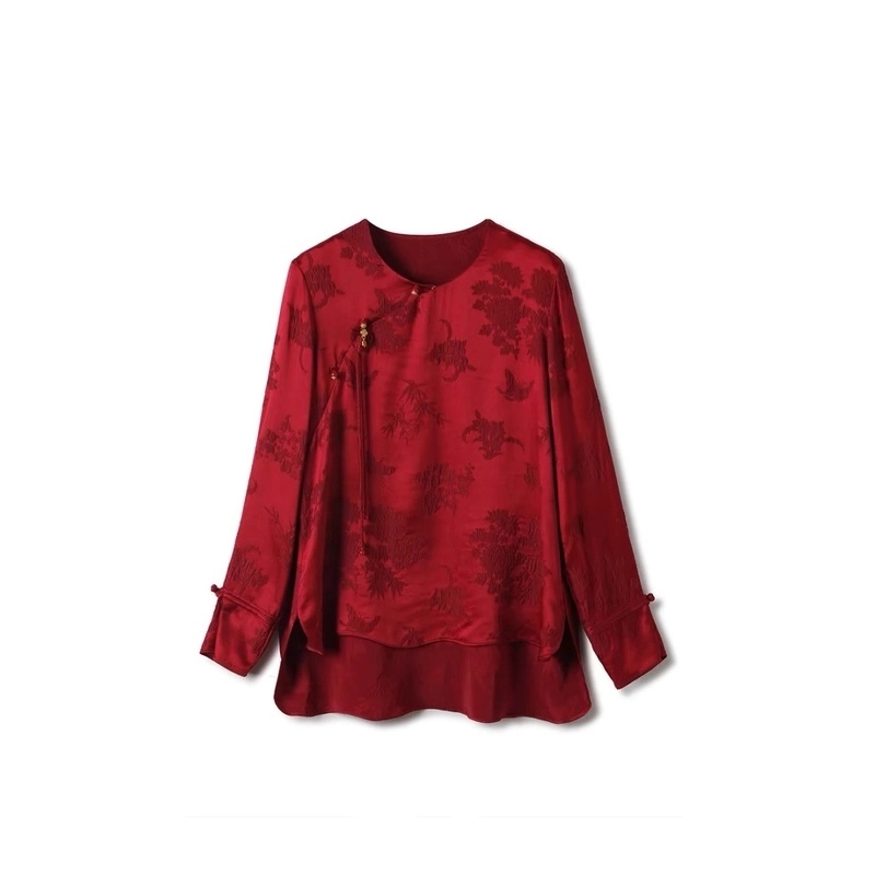 051-100直播拍定制链接网红时尚长袖高端轻奢新中式复古春夏上衣