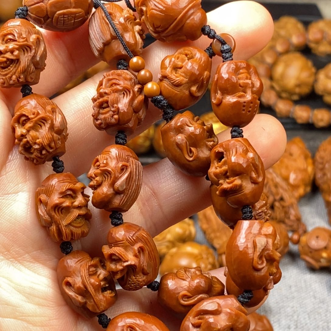 橄榄核手串/手链1.3铁核 殷派十八罗汉手持 脖挂