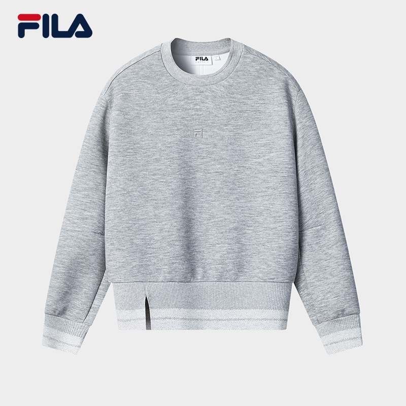 【舒适保暖】FILA/斐乐女装流光风秋冬新款圆领针织卫衣F11W544201F