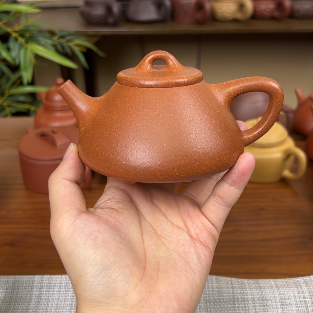 紫砂茶壶紫砂壶子冶石瓢黄降坡220cc