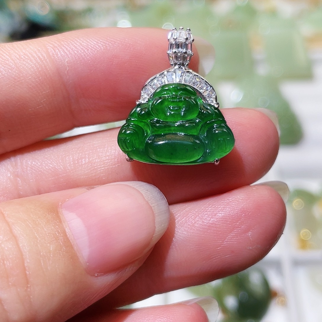 翡翠颈饰银S925镶嵌温天然