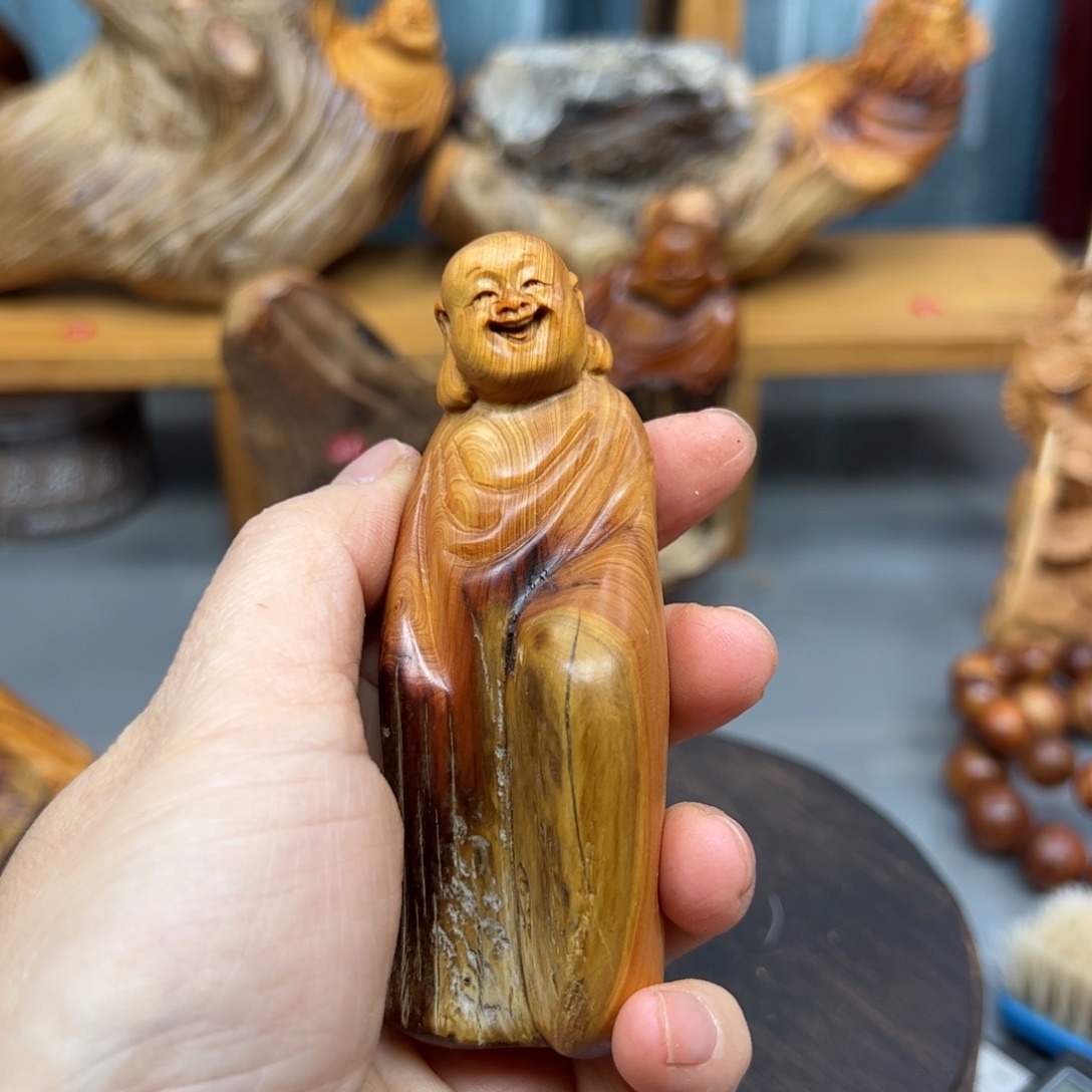 韵***彩柏木崖柏木摆件手把件，