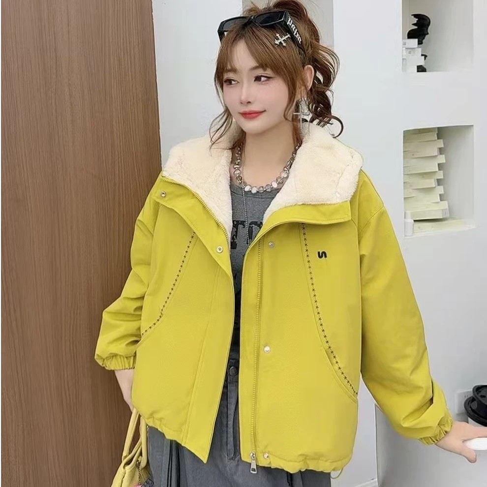 【全身加绒加厚】过冬棉衣冬季短款韩版连帽女款外套001