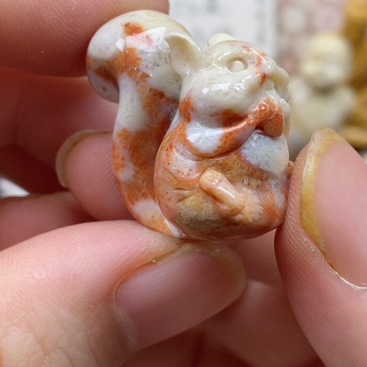 颈饰未镶嵌硅化珊瑚（珊瑚玉）
