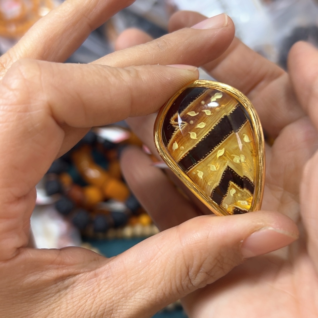 琥珀珠宝奇石银S925镶嵌392