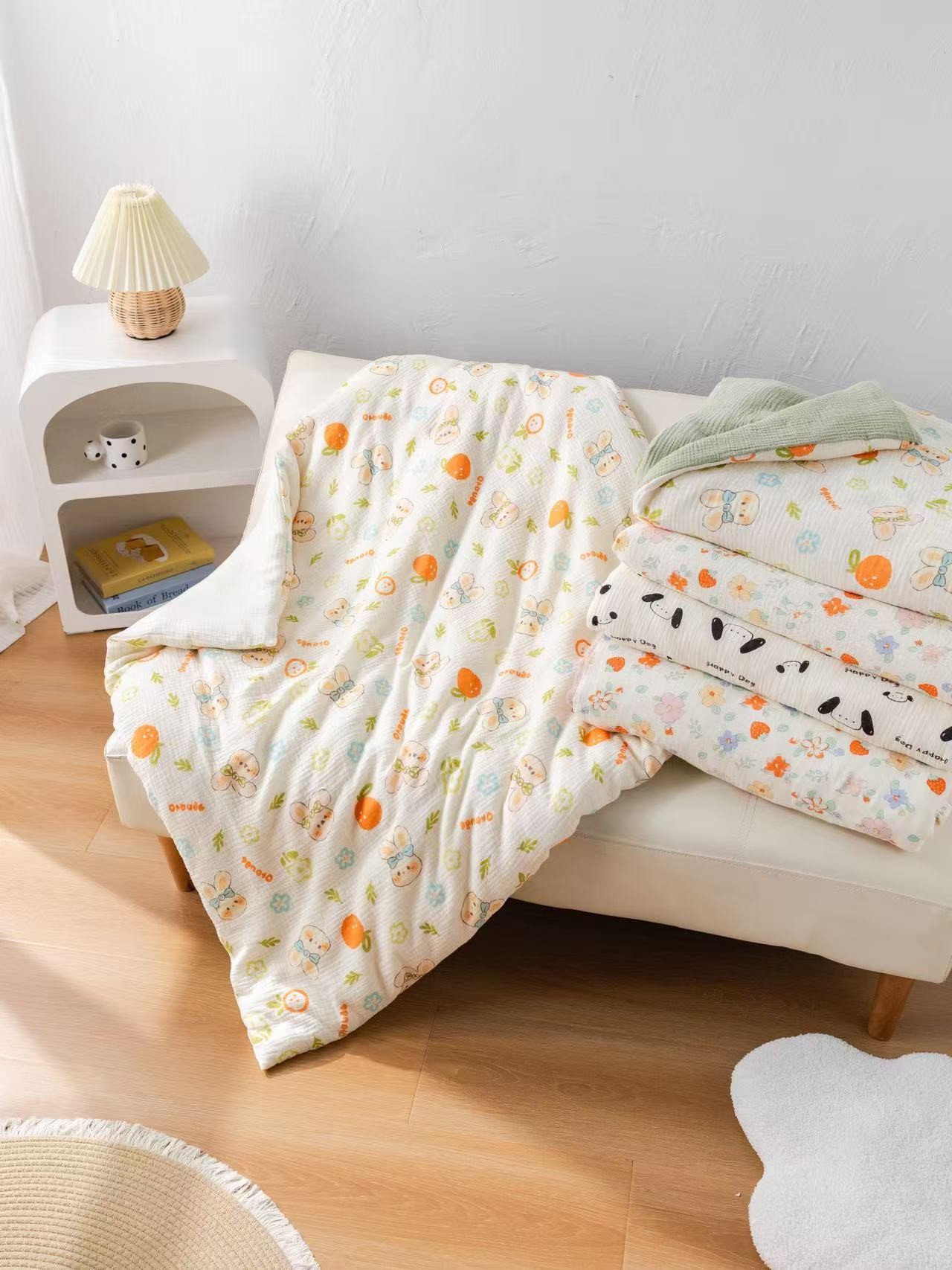 新生儿双层柔软透气薄款棉花被加厚幼儿园婴儿被子秋冬被子拆洗