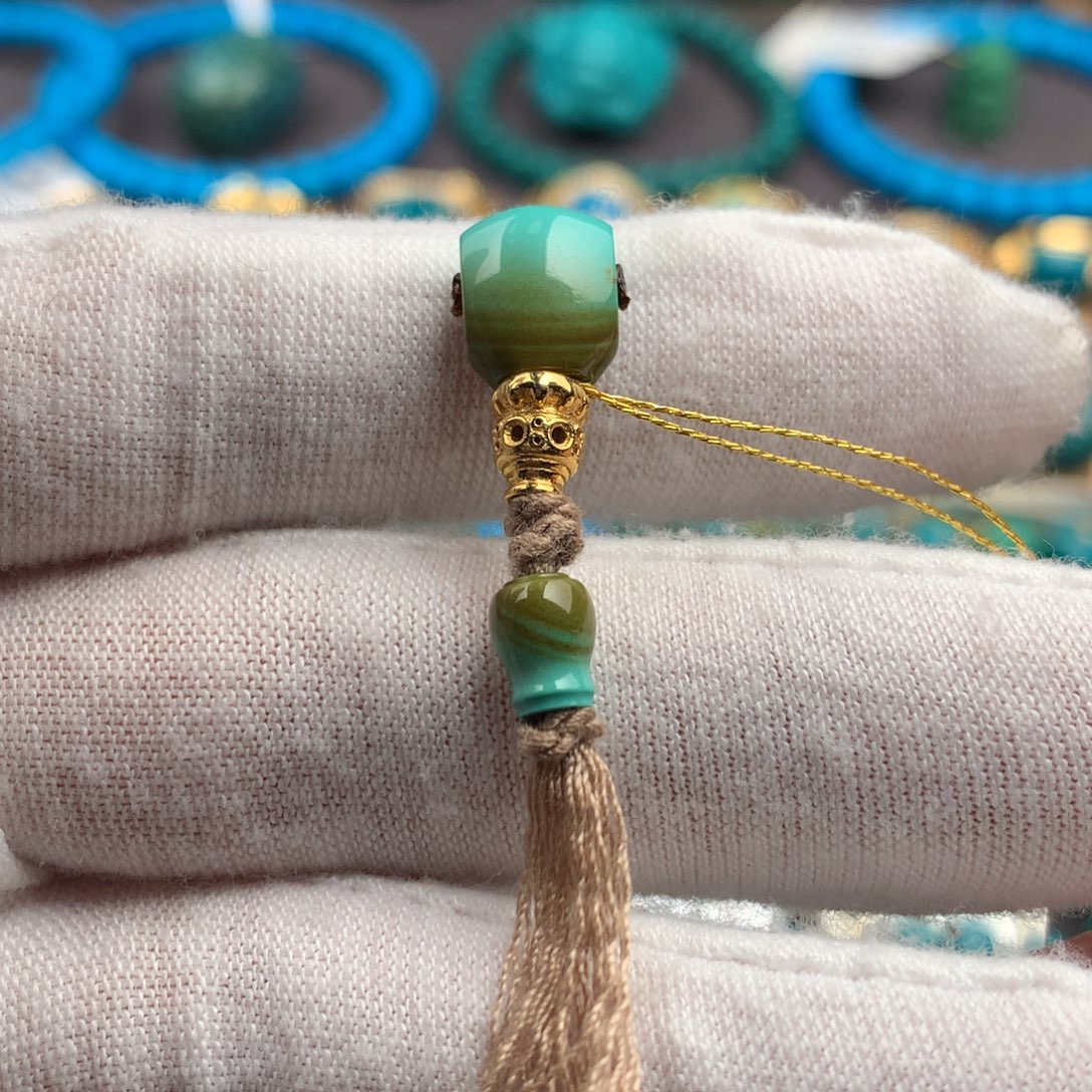 绿松石18K金镶嵌绿松石7*6mm