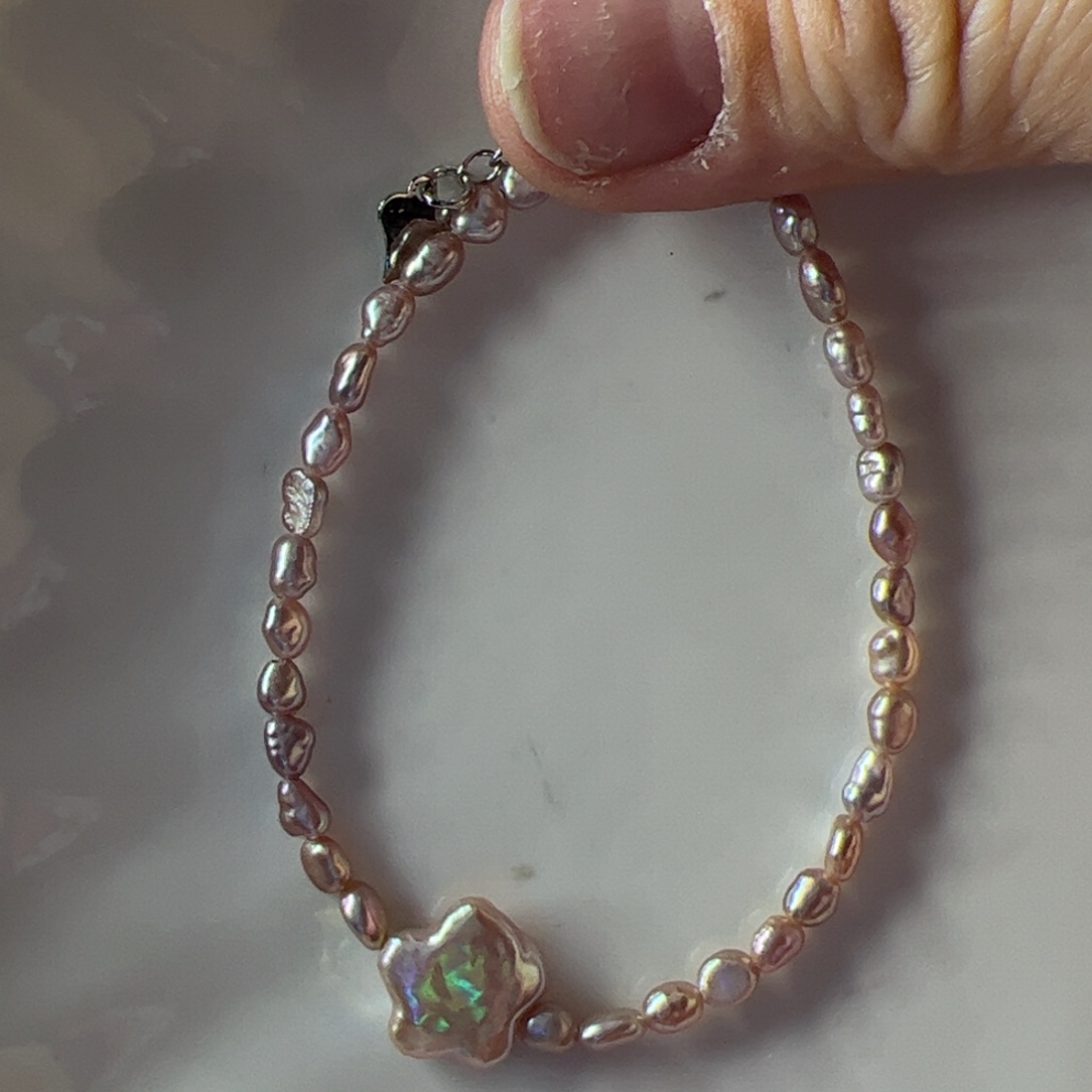 淡水珍珠手绳合金172