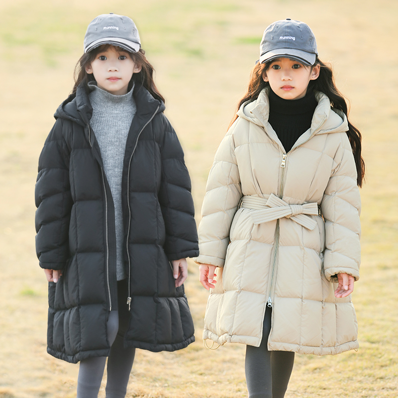 儿童羽绒服女童中长款冬季加厚小中大儿童装宝宝亲子装90绒23267