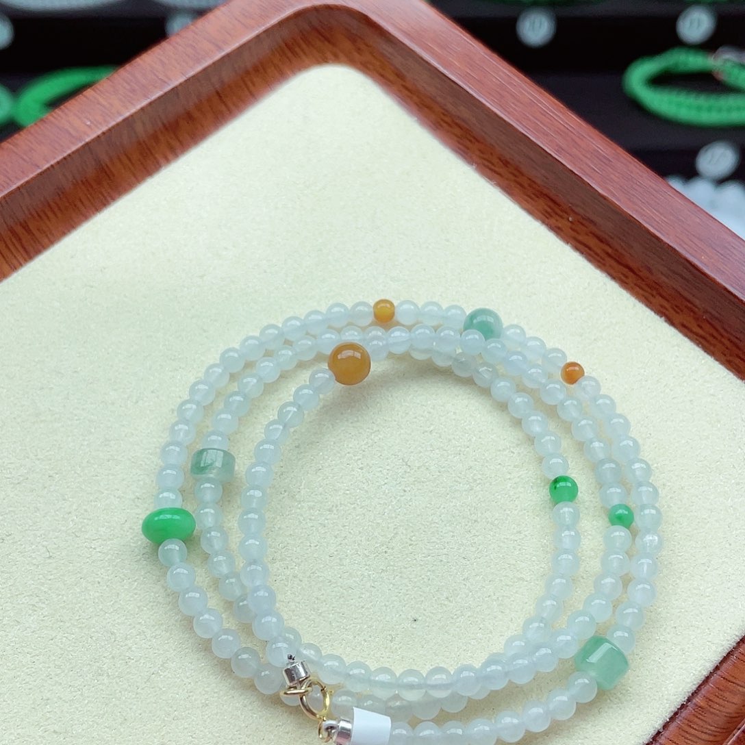 翡翠手链未镶嵌缅甸翡翠A货