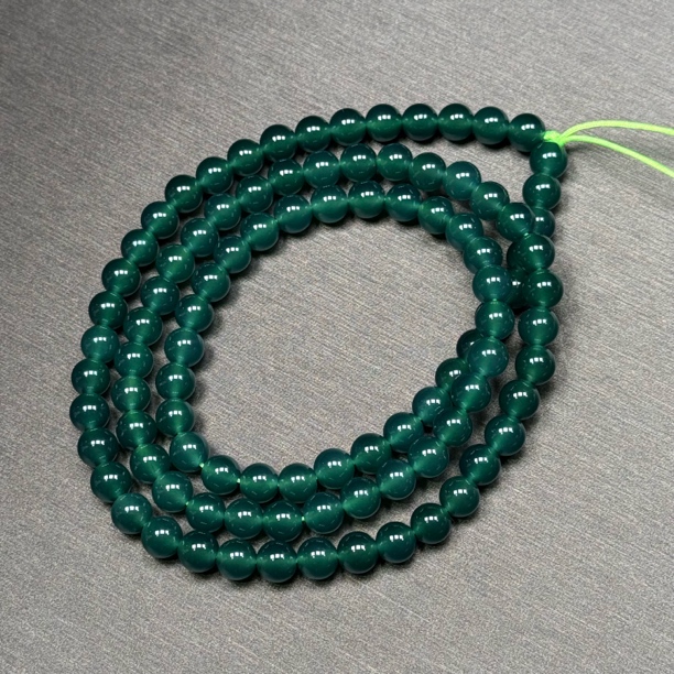 【伟伟鉴定】天然危料翡翠 冰种蓝水 圆珠多圈长串约7mm精选时尚