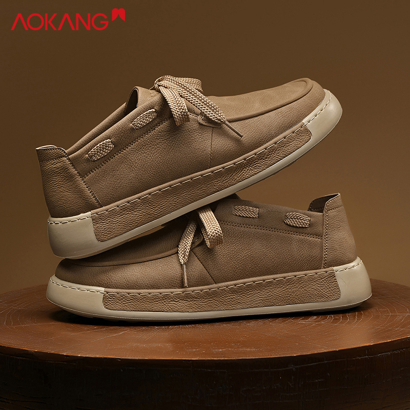 Aokang/奥康男鞋官方正品旗舰店工装马丁靴男士板鞋老钱风休闲鞋