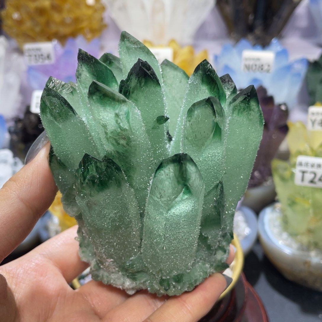 琉璃手工艺品绿花花45不退货