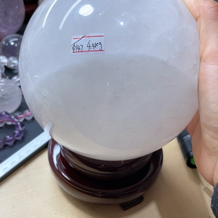 水晶水晶球白卡14.7未镶嵌