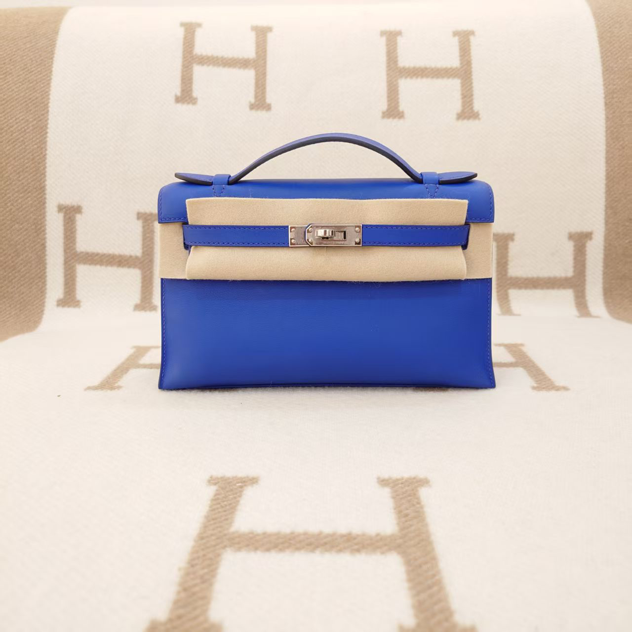 99新 Hermes/爱马仕 mini Kelly一代 法国蓝 swift皮