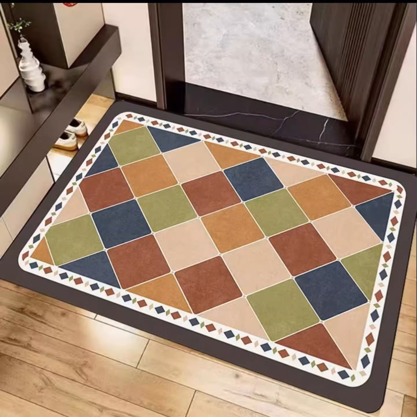 A073【80*120cm】硅藻泥入户门垫喜庆玄关厨房浴室防滑免洗地毯地垫