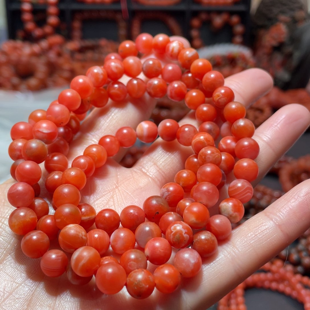 南红玛瑙手链未镶嵌