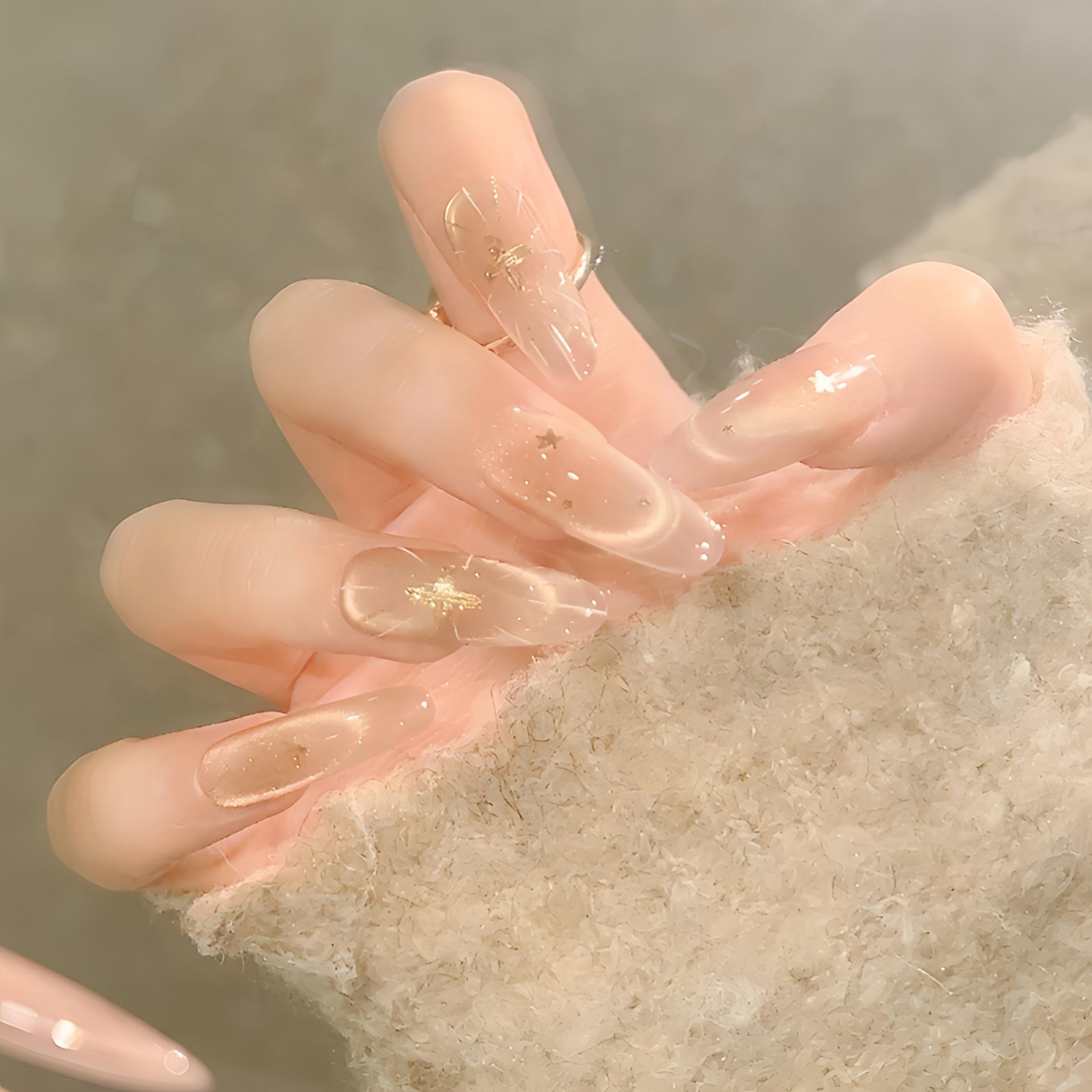 【神谕之光】秋冬爆款可拆卸美拉德猫眼法式芒星美甲穿戴甲