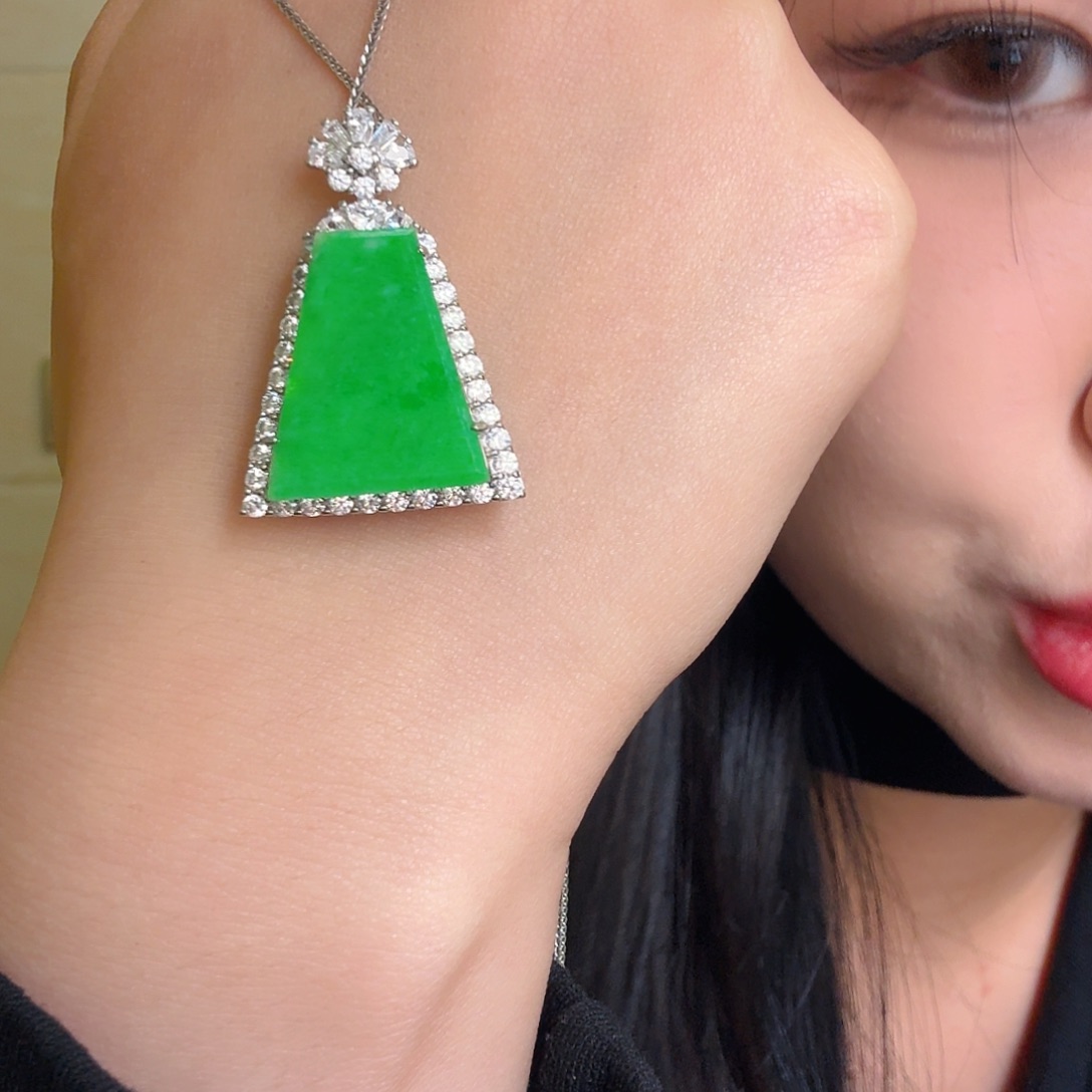 翡翠银S925镶嵌吊坠(不含链)吊坠