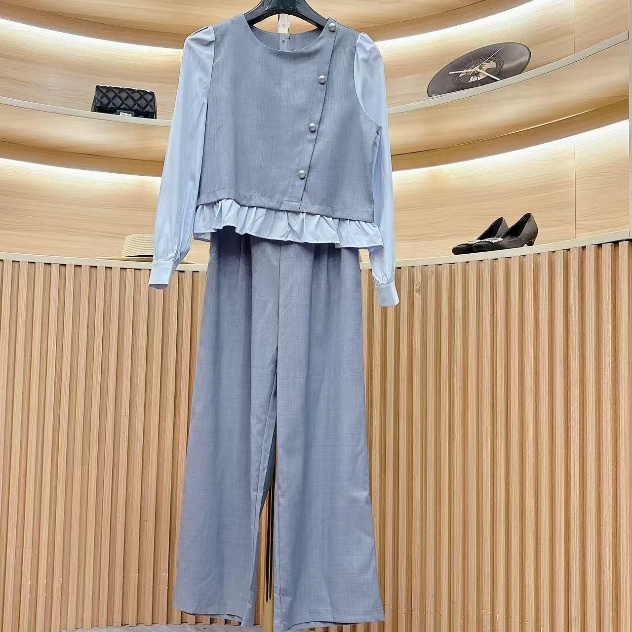 ff3235休闲风轻职风时尚套装减龄春秋气质韩版衬衫显瘦秋季