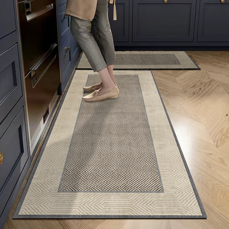 简约亚麻色【45*80+45*160】硅藻泥玄关厨房飘窗吸水防滑地毯