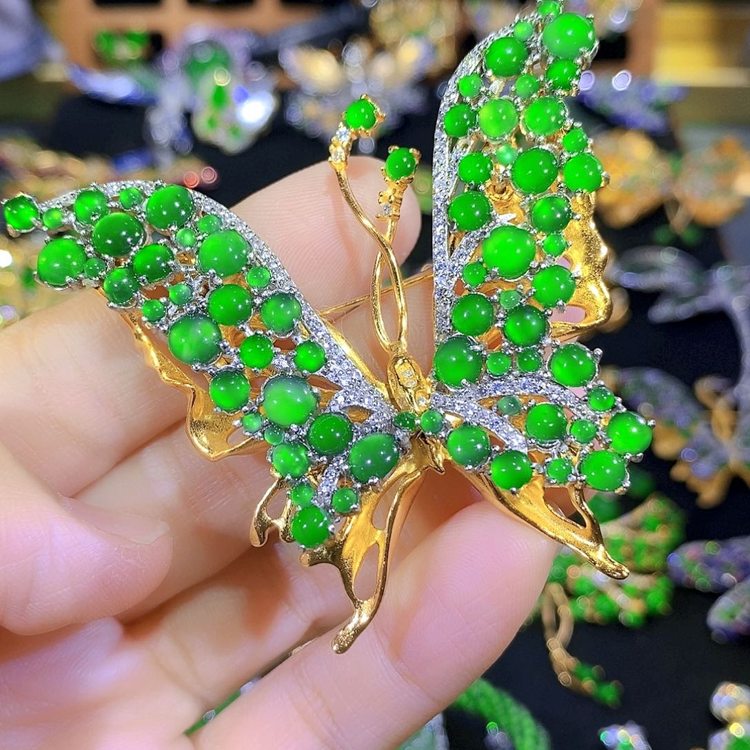 吊坠(不含链)银S925镶嵌翡翠