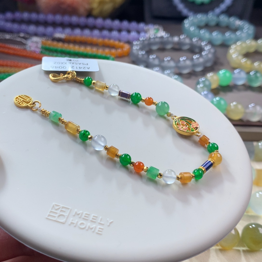 翡翠手链未镶嵌金玉满堂手串