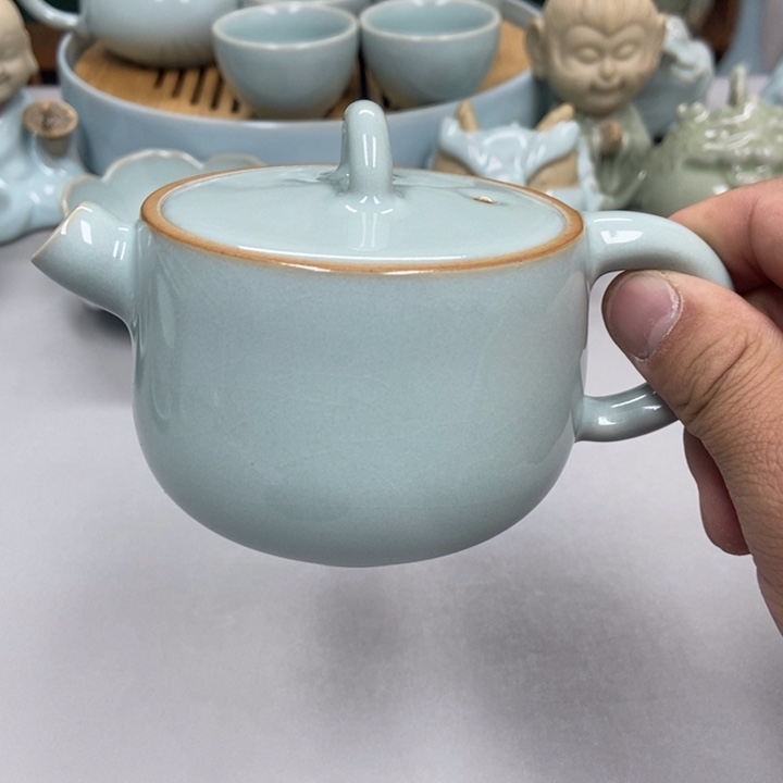 瓷宽*天青色赵琳老师瑕炮嘴壶