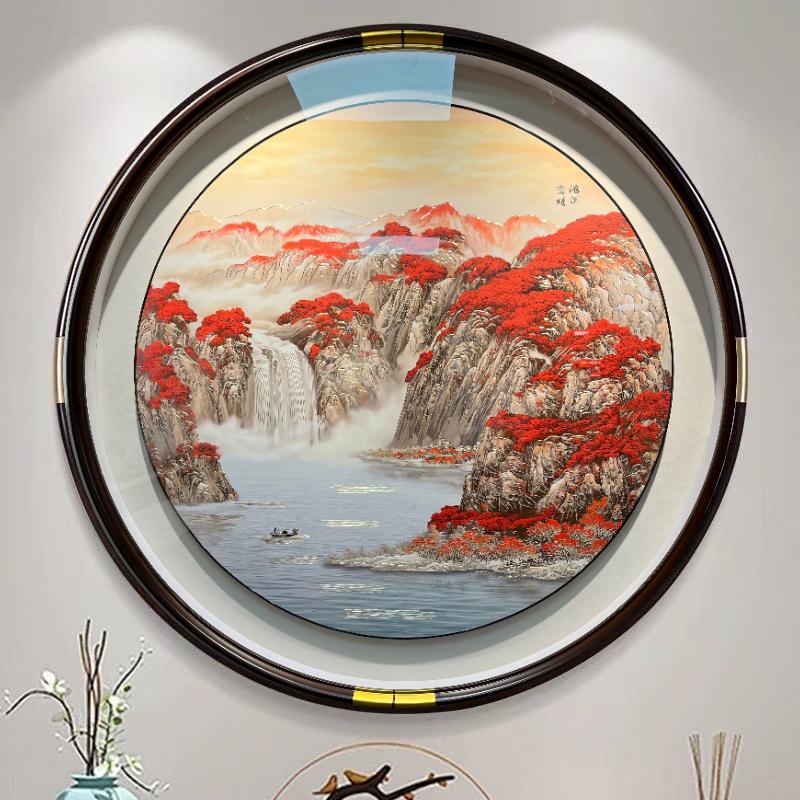 铜小鸭《鸿运当头》手工雕刻铜雕画 玄关过道 走廊挂画 鸿运当头圆