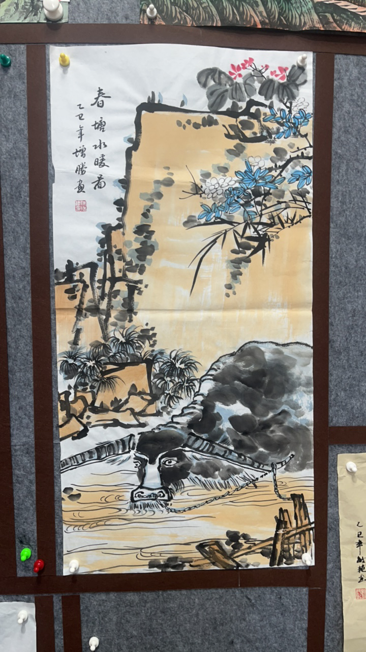 素心匠艺坊装饰画春塘水暖50×100回家自己装裱