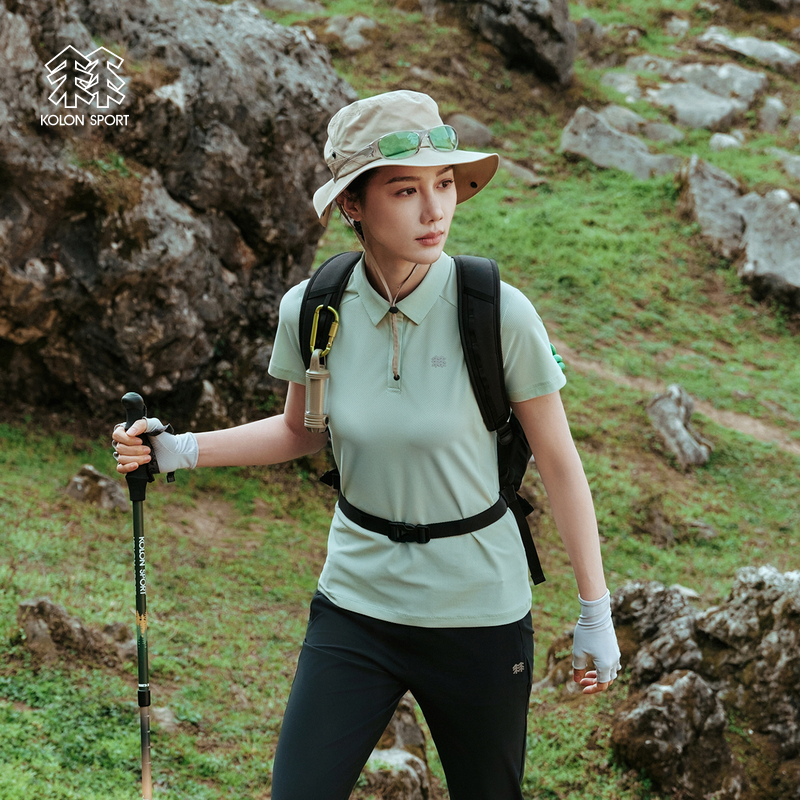 KOLON SPORT可隆男女AIRMESH吸湿速干T恤透湿接触凉感短袖POLO衫