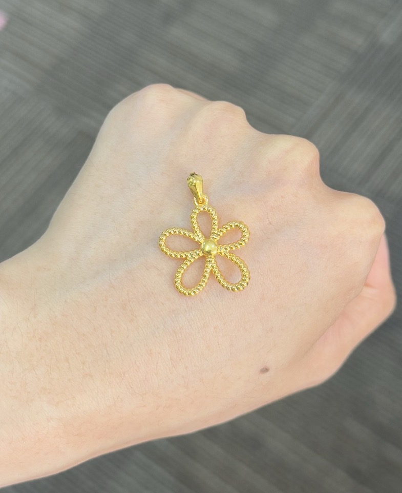 足金999 格桑花吊坠