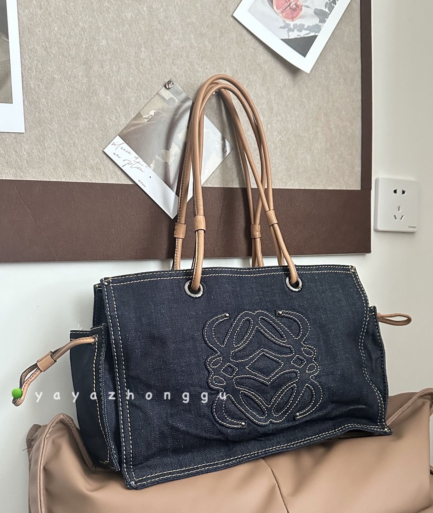95新 LOEWE/罗意威 牙牙 双面牛仔限定托特包
