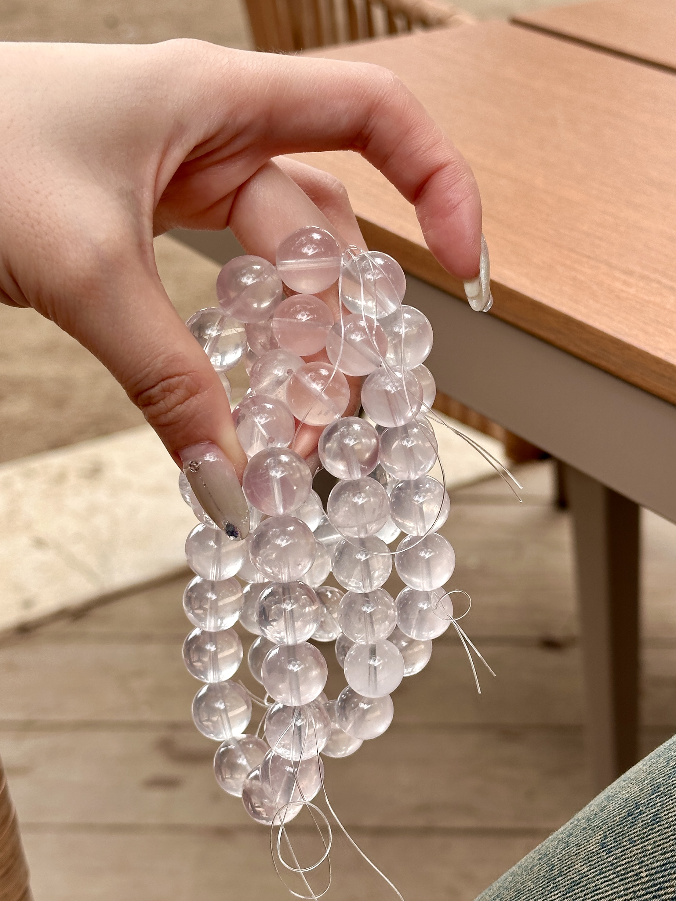 直播间链接 天然水晶手串 DIY定制 海蓝宝萤石月光石全品类