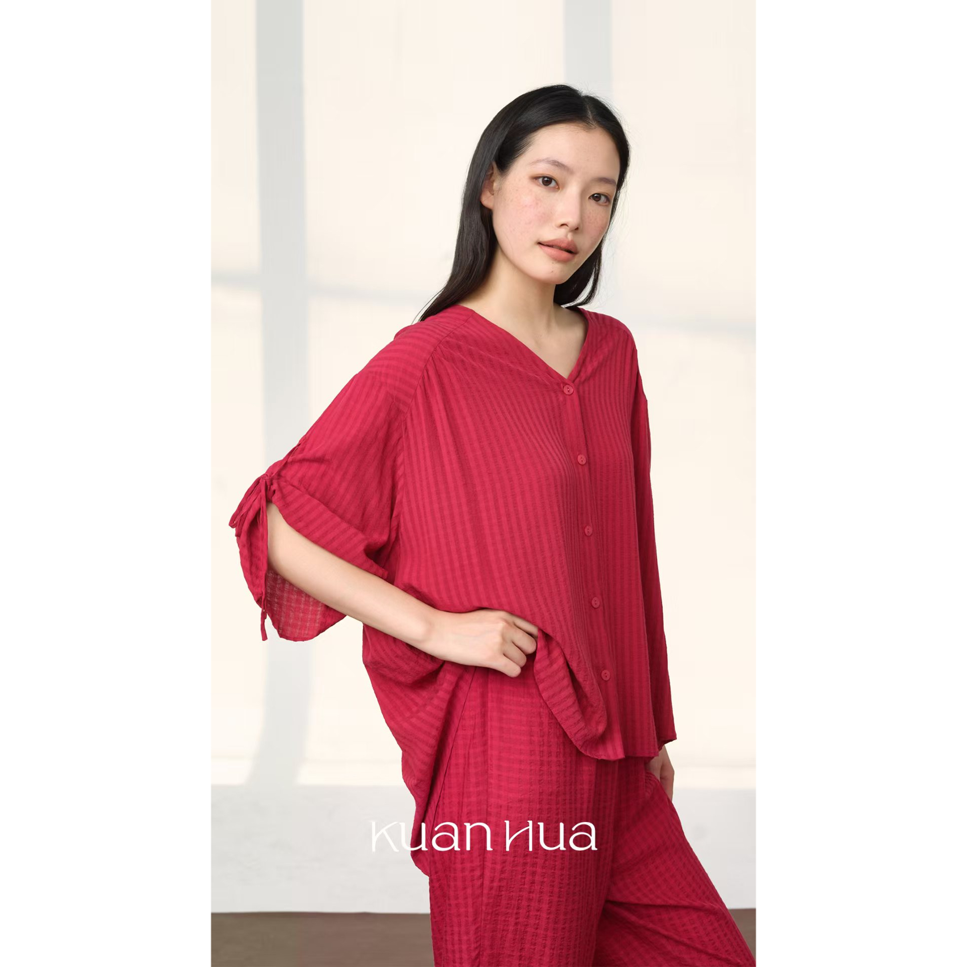 宽画薄款女士家居服套装92076