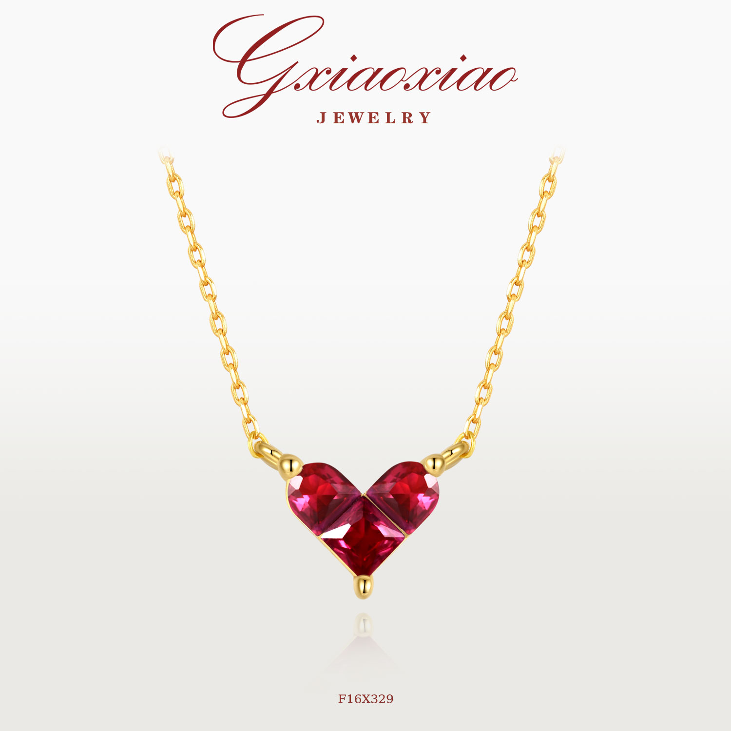 G XIAOXIAO 925银【爱神之心】无边镶爱心项链 F16X328 F16X329