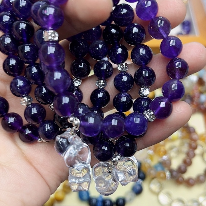 水晶手链银S925镶嵌乌拉圭