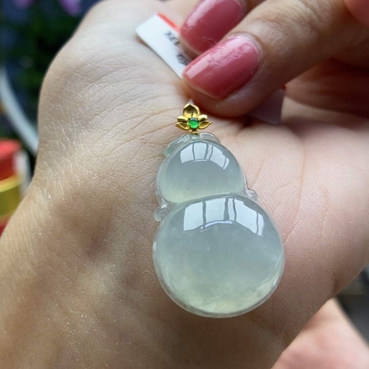 翡翠18K金镶嵌颈饰吊坠14