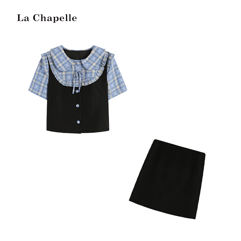 【心动日报】夏季格子娃娃领显瘦套装LA5ZL107906