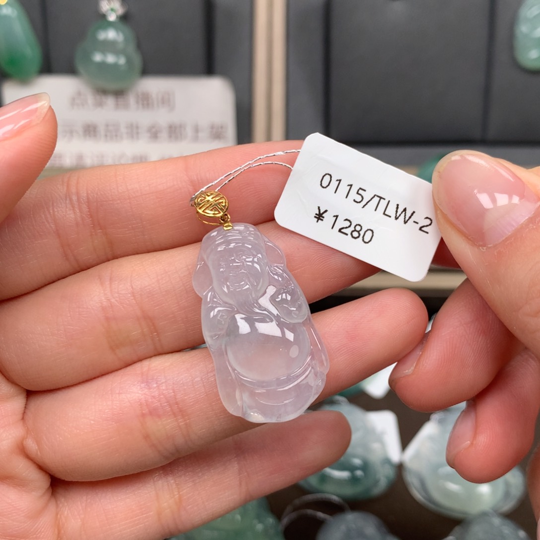 翡翠颈饰18K金镶嵌小**橙财爷