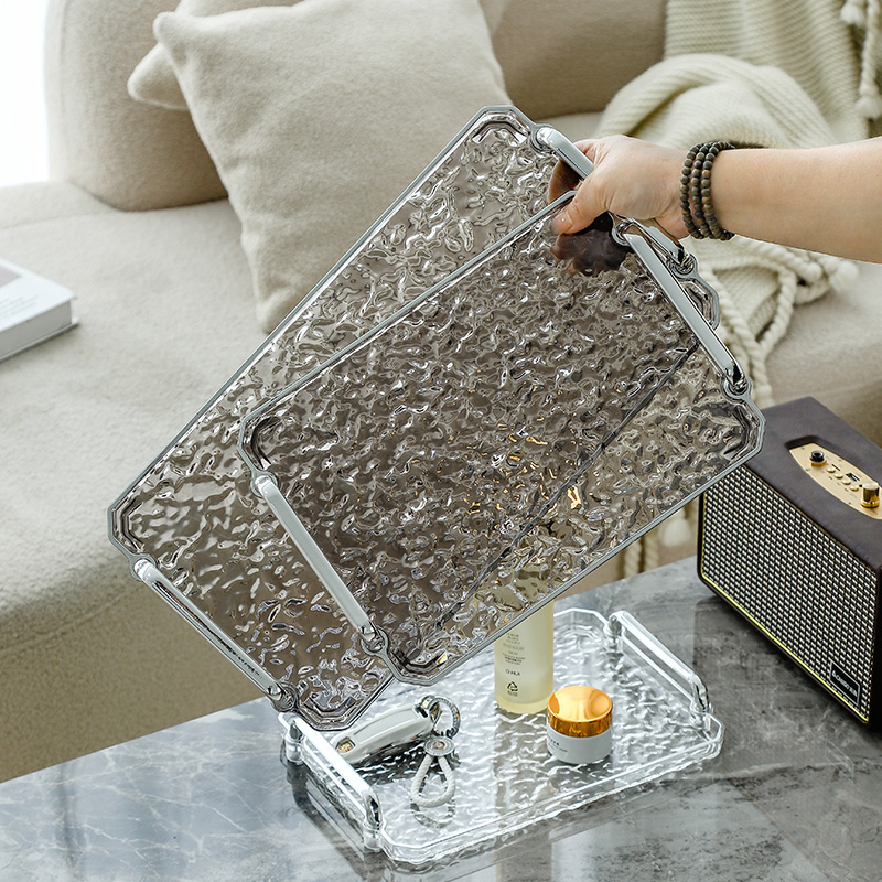 轻奢托盘客厅家用亚克力高颜值茶盘新款茶几茶杯水杯托盘收纳盘子