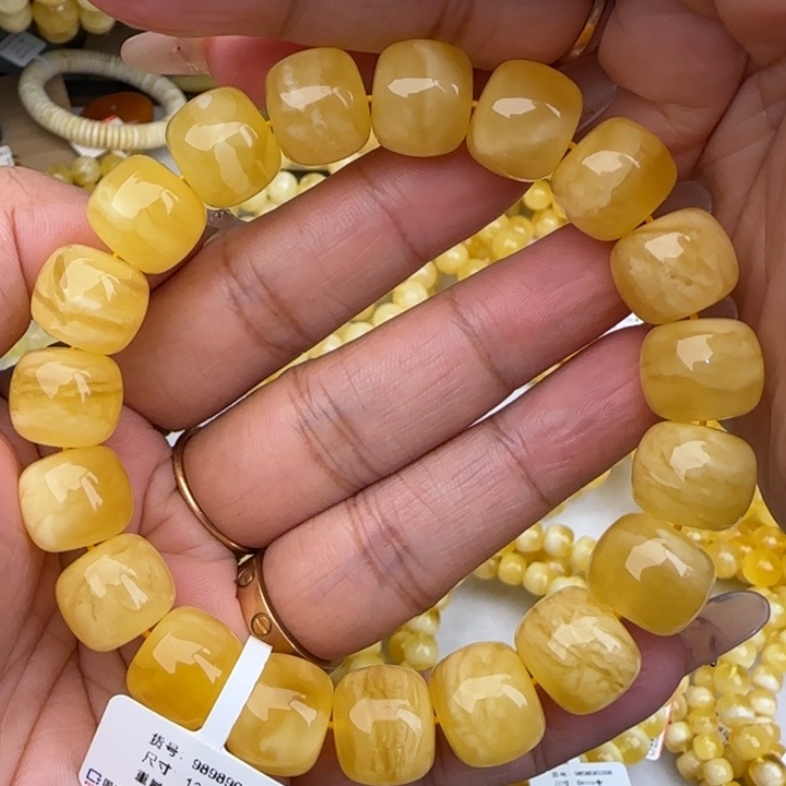 手链蜜蜡未镶嵌虎皮妖花老型手串