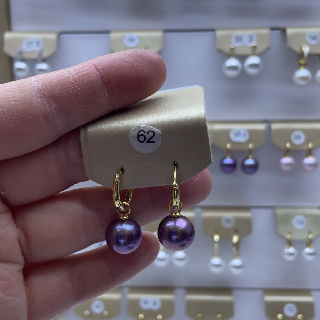 银S925镶嵌淡水珍珠耳饰