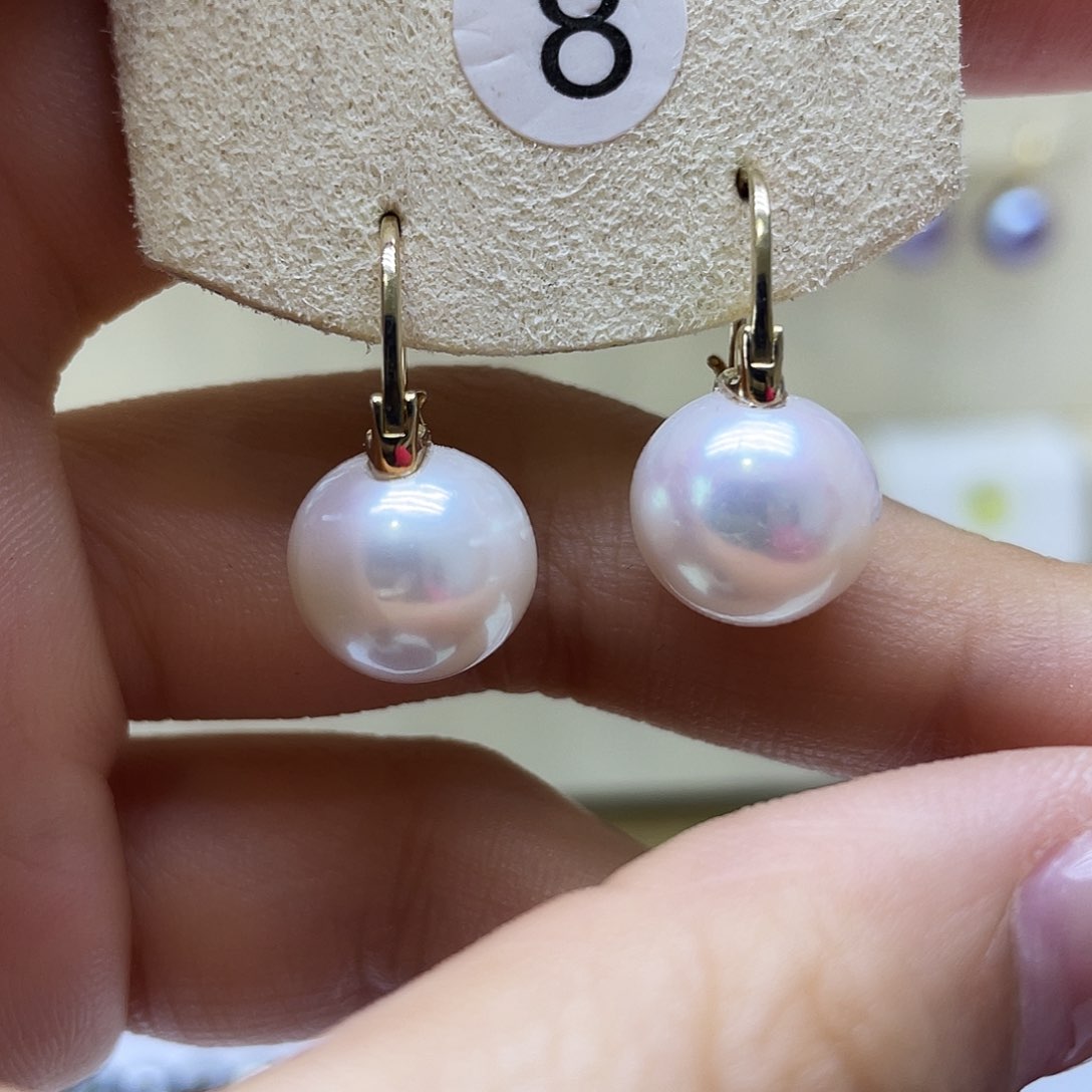 银S925镶嵌淡水珍珠耳饰