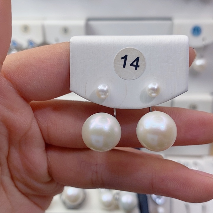 大***兔银S925镶嵌耳饰淡水珍珠