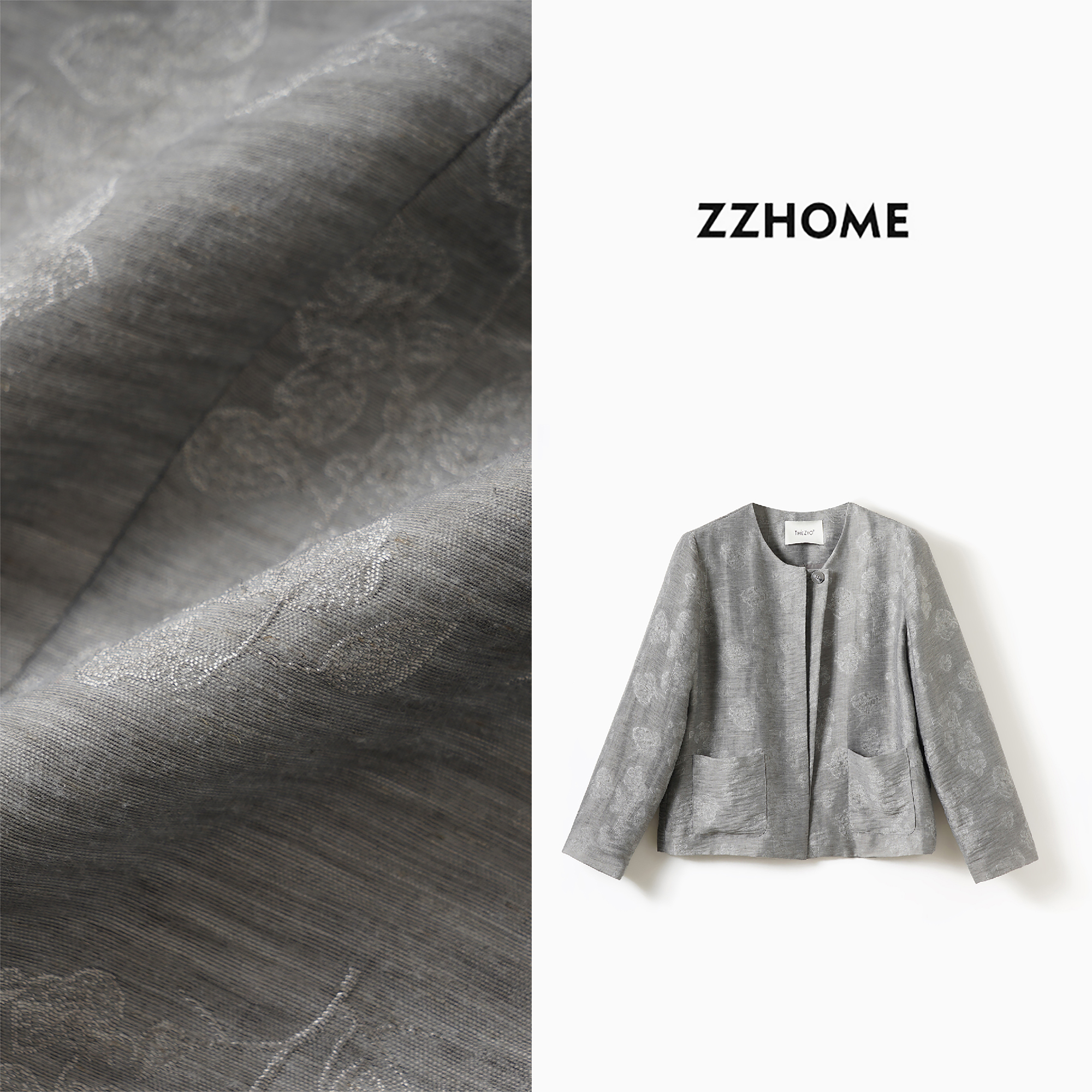 ZOZO HOME | 新复古时髦浮雕双层轻盈褶皱一粒扣外套q173398p