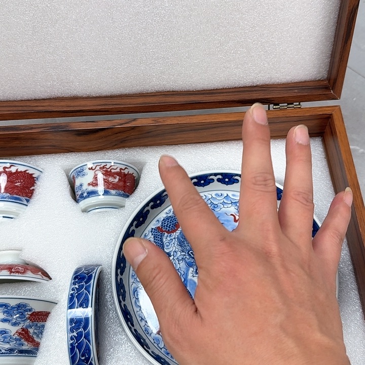 杯双龙戏珠5件套景德镇