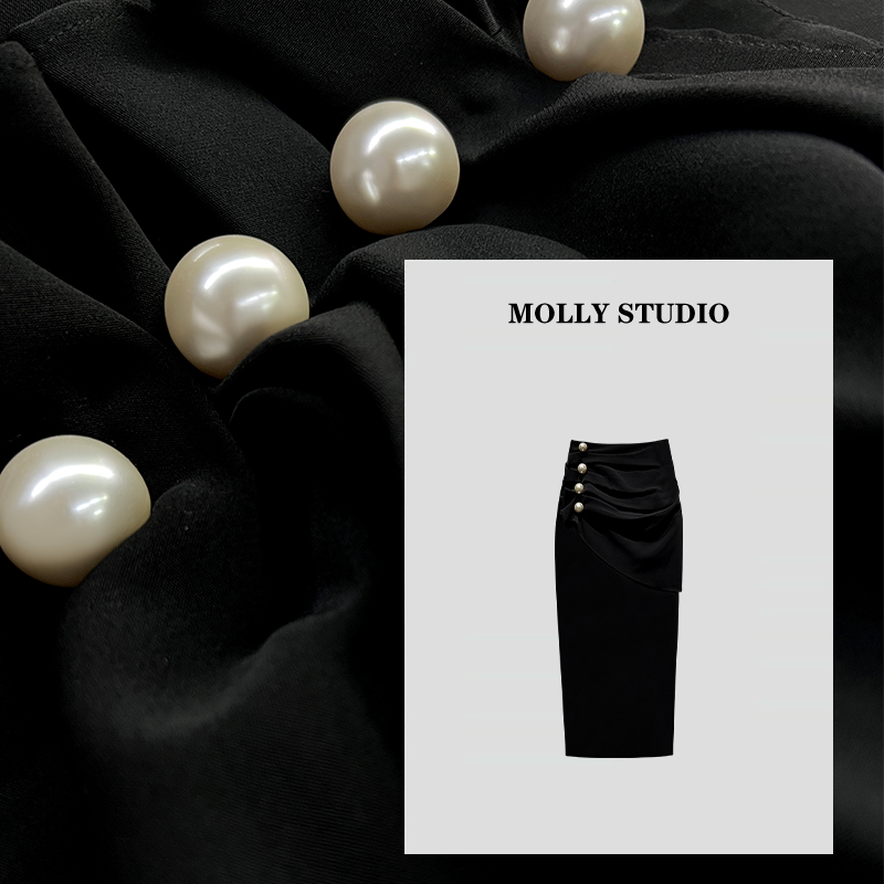 【腔调私服】Molly 百搭气质显瘦轻奢重工设计感 半身裙 M2530110