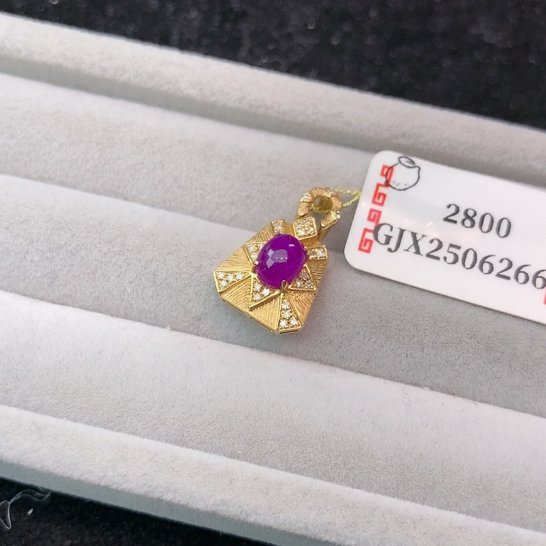 苏纪石（舒俱来）18K金镶嵌吊坠(不含链)