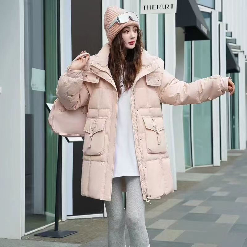 羽绒服连帽免洗短款收腰优等品冬季百搭纯色加厚立领宽松休闲